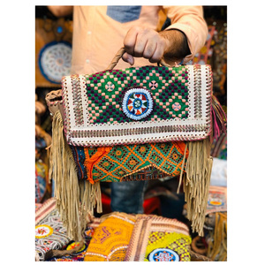 Sac à main à pochettes en cuir véritable pour femmes, Banjara, pochette de luxe - Product Image 5