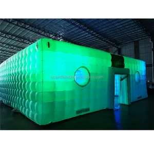 10*10m/33*33ft outdoor blow up portable inflatable wedding party tent led light white inflatable cube tent