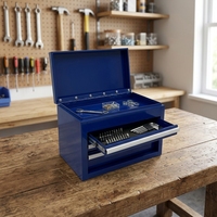 Caja de Herramientas de Acero Laminado en Frío de 11 Pulgadas OEM, 2 Cajones y Tapa Abatible, Logotipo/Color Personalizado para Almacenamiento en Garaje, Taller u Oficina