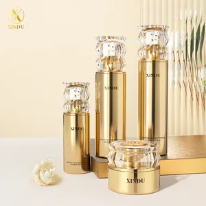 Wholesale Cosmetic Skincare Packaging Glass Makeup Bottle Set Cream Jar Luxury Custom Airless Lotion Pump Bottle For Cosmetic