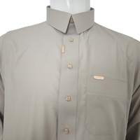 Robe modeste de style saoudien traditionnel pour hommes caftan de Dubaï col de chemise Abaya respirant antistatique vêtements musulmans pour le printemps