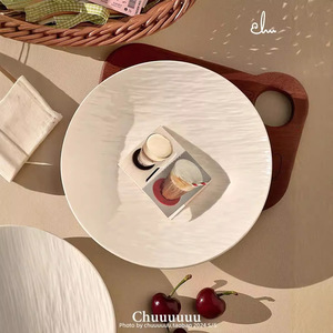 Plato de cerámica blanco de 8 pulgadas con diseño de roca, plato redondo para cocina occidental, uso doméstico, servicio de fiestas - Product Image 4