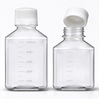 Botol Reagen Plastik PC Transparan 500ml Persegi Anti Bocor Wadah Penyimpanan Bahan Kimia Laboratorium
