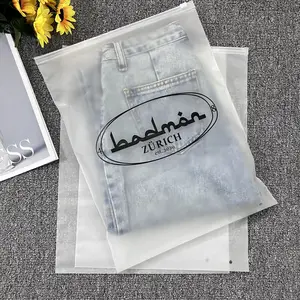 Best Selling Plastic Frosted Custom Eva Packaging Clothing Ziplock Matte Zipper Bags With Custom Logo for Clothes T-Shirt