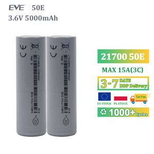 แบตเตอรี่ลิเธียมไอออน EU Stock EVE 50pl 21700 3.6v 5000mah 180A 36C ความจุสูง eve Inr21700 50e สำหรับจักรยานไฟฟ้าและสกู๊ตเตอร์ - Product Image 1