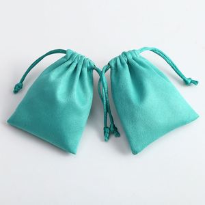 Sacs à cordon en velours réutilisables, écologiques et imperméables pour l'emballage de bijoux, pochettes cadeaux portables pour cosmétiques, logo personnalisé - Product Image 3