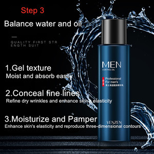 VENZEN Kit de Soin Visage Homme Cinq Pièces : Tonique, Essence, Lait Hydratant, Nettoyant Régulateur de Sébum, et Crème Rafraîchissante Multi-Effets - Product Image 4