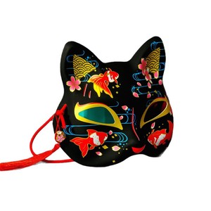 Nueva Máscara de Gato Estilo Japonés, Negra, de Plástico Transpirable, Media Cara, <span class=keywords><strong>Anime</strong></span>, Zorro, <span class=keywords><strong>Onmyoji</strong></span>, para Fiesta de Halloween - Product Image 1