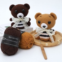 Pelote de laine en coton peigné teint 4 brins de 50g, fil mélangé pour crochet artisanal, idéal pour pulls, bonnets et écharpes de poupées - Vente en gros