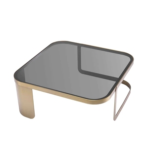 Table basse en verre au design moderne et populaire, base en acier inoxydable pour salon - Product Image 5