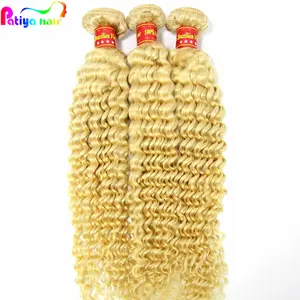Best empfohlenes menschliches Haar Lieferant 613 tiefe Welle Bündel indische gute Qualität 9a Grad gebleichte blonde Haarverlängerungen Weft
