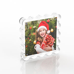 Clear Scalloped Booth Photo <strong>Frame</strong> 5x5, <strong>Perspex</strong> Square <strong>Picture</strong> <strong>Frame</strong>, Acrylic Photo <strong>Frame</strong> for 5x5, 4x4, 3x3 <strong>Picture</strong> Display - Product Image 1