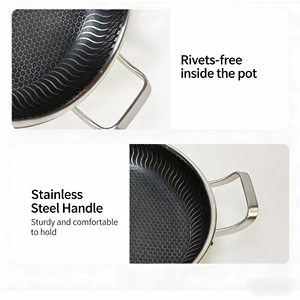 Sartén Antiadherente de Acero Inoxidable con Diseño de Panal, para Uso Doméstico y Comercial, de 28/30 cm de Alto, para Asar Carne y Otros Alimentos - Product Image 4
