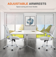 Chaise de bureau ergonomique, chaise de bureau en maille avec soutien lombaire confortable, dossier mi-haut