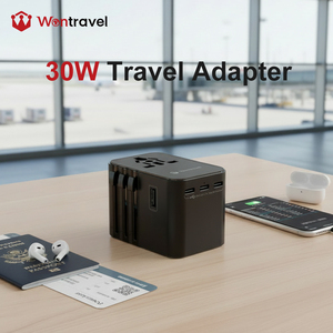 Adaptateur de voyage universel international Wontravel 30W 2 USB 3 Type-C pour les voyages - Product Image 1