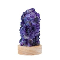 Lampe d'Ambiance USB en Gravier de Cristal Naturel pour Chambre à Coucher et Chevet - Emballage Individuel