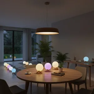 Lampe LED <span class=keywords><strong>Lune</strong></span> 3D Romantique avec Support, Veilleuse de Chevet, Décoration de Chambre, Cadeau, Interrupteur à Piles, 8cm, Design Créatif - Product Image 1