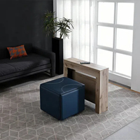 Moderner 5-in-1 klappbarer quadratischer Aufbewahrung würfel aus Metall Platzsparender Magic Chair Sofa Osmanischer Hocker für Wohn-und Esszimmer