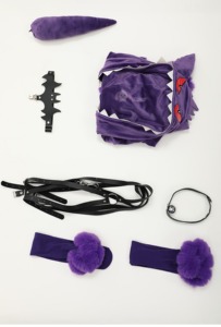 <span class=keywords><strong>Disfraz</strong></span> de Cosplay de Gengar de Anime Ecowalson para <span class=keywords><strong>Mujer</strong></span> Body Sexy con Capucha de <span class=keywords><strong>Conejita</strong></span> Pijama de Peluche de Dibujos Animados Uniforme de Mameluco Kawaii - Product Image 6