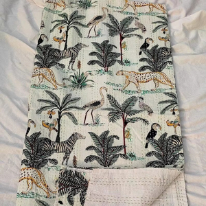 Ấm cúng thoải mái & nghệ thuật kết hợp handmade trắng cotton Rừng in kantha chăn Bohemian trang trí nhà số lượng lớn sản phẩm - Product Image 1