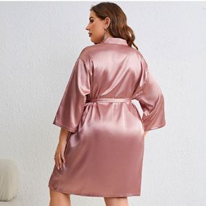 SFY-YH5011 XXL XXXL Ropa de Dormir de Verano, Vestido de Noche, Bata de Satén con Cordones, Pijama Informal para Mujer - Product Image 5