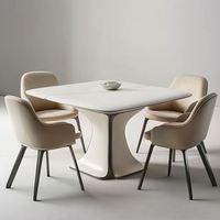 Table à manger rectangulaire OEHOME de luxe léger, moderne, haut de gamme, design, en résine, réglable, portable, écologique, imperméable, 6 places