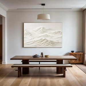 Pintura al Óleo Abstracta de Paisaje Montañoso, Simplicidad Pura, para Decoración de Habitaciones, Lienzo Hecho a Mano, Original, Grande, para Decoración de Pared - Product Image 4