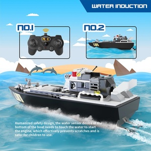 V103 Barco de Bloques de Construcción RC 2 en 1, 15 km/h, Control Remoto, Barco de Batalla Militar de Policía con Cable USB de 50 m para Niños - Product Image 6