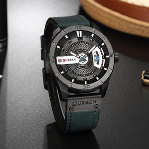 CURREN 8301, reloj de cuarzo para hombre de negocios, resistente al agua, calidad, fecha, calendario, correa de cuero, reloj de pulsera, compra a granel, Relojes - Product Image 3