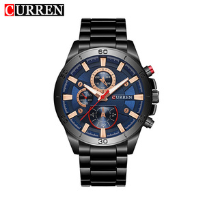Montre CURREN 8275 pour Homme, Mouvement Quartz Japonais, Luxe, Mode, Sport, Décontractée, Acier Inoxydable, Étanche 3 ATM, Verre Effet Pièce Ancienne - Product Image 1