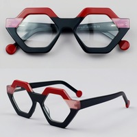 A10043 Montures optiques de prescription en acétate à monture complète, style punk octogonal, patchwork multicolore, haut de gamme et tendance