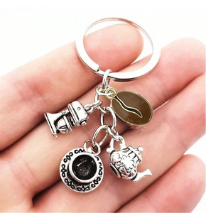 Colgante de metal de aleación con temática de <span class=keywords><strong>café</strong></span> en 3D para pulseras, llaveros y joyería DIY: Taza de <span class=keywords><strong>café</strong></span>, cafetera, bolsa de <span class=keywords><strong>café</strong></span>, cafetera, dijes de comida - Product Image 3