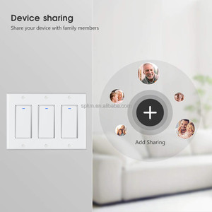 SPKM DS-122-T 3 <span class=keywords><strong>Set</strong></span> di gruppi di programmi WiFi connessione vocale interruttori a parete <span class=keywords><strong>Alexa</strong></span> & Google IFTTT Tuya prodotti per la casa intelligente - Product Image 4