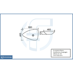 Lavabo La36 Moderno y Tradicional de 66x46.5cm, Lavabo de Sobremesa Rústico para Baño, Hecho de Porcelana con Acabado Mate de Mármol - Product Image 2