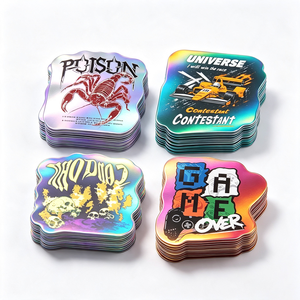 Orsacchiotto adesivi in vinile impermeabile su misura con logo fustel in argento con <span class=keywords><strong>etichette</strong></span> rotonde <span class=keywords><strong>etichette</strong></span> adesive con cerchio <span class=keywords><strong>ologramma</strong></span> - Product Image 5