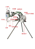 Machine à coudre artisanale noire pour cuir de chaussures, manivelle manuelle, réparation, double fil coton et nylon, accessoire de couture