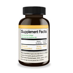 Vitamine D3 haute concentration 5000 UI dans l'huile d'olive, complément alimentaire pour le soutien musculaire et immunitaire des adultes, non destiné aux nouveau-nés ou aux femmes enceintes - Product Image 3