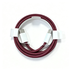 สายชาร์จเร็วแบบถักไนลอนสีเบอร์กันดี 60W PD สายดาต้า USB C to USB C สำหรับชาร์จเร็ว iPhone 18 - Product Image 4