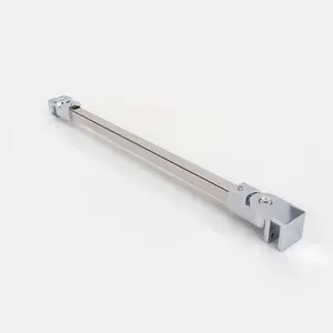 Contemporary Silver Glass Adjustable Stabilizer Shower Support Bar