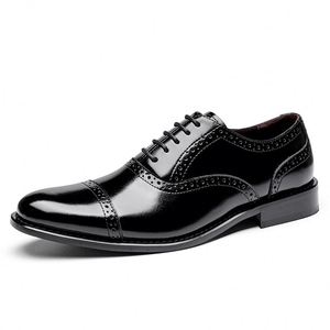Mocasines Oxford Formales de Cuero Genuino Hechos a Mano para Hombre, con Punta Cuadrada, Transpirables, Antideslizantes, Ligeros, Estilo Italiano - Product Image 4