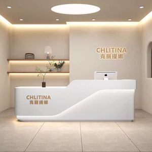 Hiện đại sang trọng gỗ sơn bàn tiếp tân vuông cho Thẩm mỹ viện quầy bar phòng khám Nha khoa khách sạn trường quần áo công ty - Product Image 4