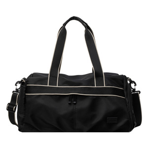 Minimal Korean Black Trim Workout <b>Bag</b> Multi Compartment Double Side Pockets Detachable Shoulder Strap Men Women Yoga Travel <b>Bag</b> - Product Image 4