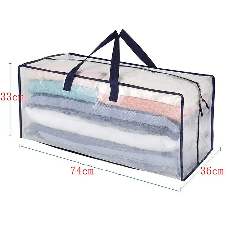 하이 퀄리티 투명 대용량 커스텀 내구성 폴리프로필렌 소재 짠 팩 이동 수납 가방 방수 더플백