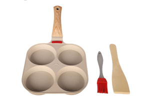 Poêle carrée moderne à 4 trous pour crêpes et omelettes, antiadhésive, en métal, tendance 2026, pour petit-déjeuner et cuisine - Product Image 2