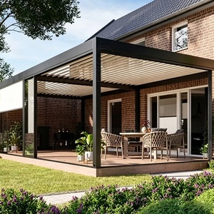 Pergola rétractable en aluminium de luxe pour jardin, gazebo imperméable en aluminium pour piscine, pavillon extérieur en aluminium avec auvent - Product Image 5