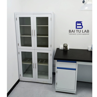 Armario de Almacenamiento de Acero Anticorrosión para Utensilios de Vidrio con Puerta de Vidrio Templado y Cerradura para Laboratorios de Pruebas Físicas y Químicas