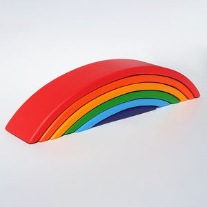 モンテッソーリクリエイティブレインボービルディングブロック子供用木製レインボーブロックアーチスタッキングネスティングおもちゃ木製 - Product Image 2