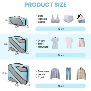 Venta Directa <span class=keywords><strong>de</strong></span> Fábrica, Juego <span class=keywords><strong>de</strong></span> 6 Bolsas <span class=keywords><strong>de</strong></span> Viaje Plegables, Ligeras, Duraderas e Impermeables, Personalizables - Product Image 2
