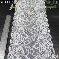 Dentelle extensible légère en nylon et élasthanne, 17 cm, blanche, douce, en gros, en stock pour lingerie et culottes