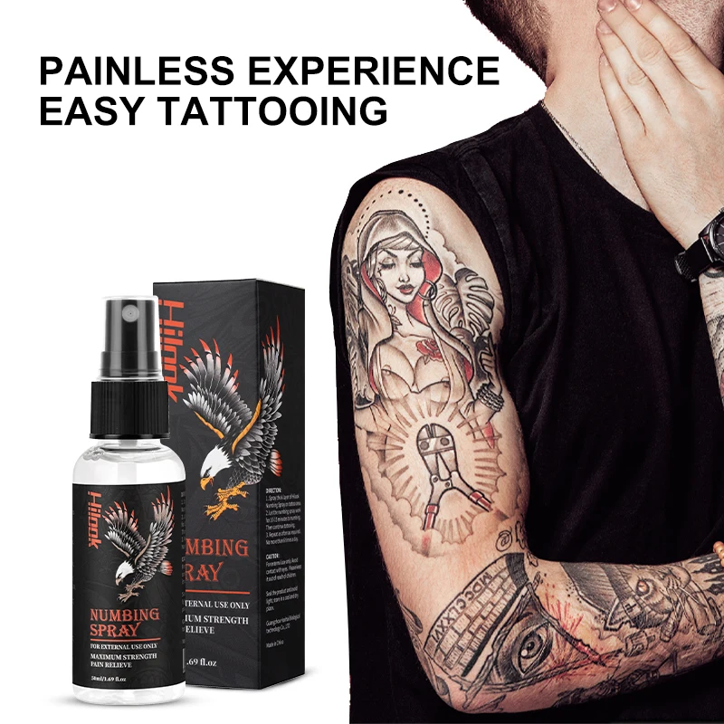 Tattoo Kits 50ml Pain Relief Skin Protection Non Alcoholic Quick Absorption Long Lasting Tattoo Aftercare Tattoo Numbing Spray